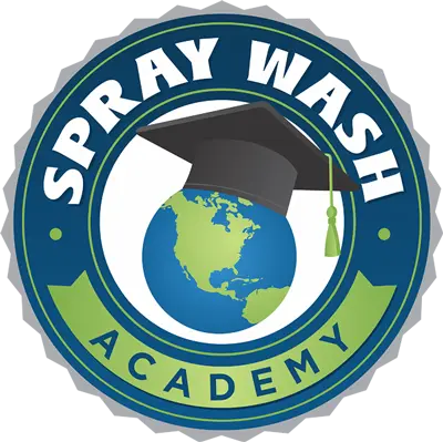 Spray Wash Academy fully trained pressure washing company logo.