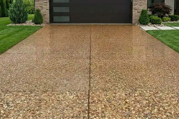 Step 9 graphic of HurriClean's Exposed Aggregate Cleaning & Sealing Process: after the sealer application is complete the sealer must be allowed time to cure before the aggregate can be walked on, etc.